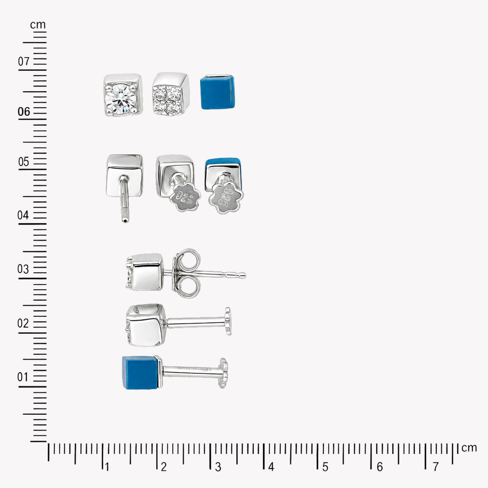 Square Up Silver Stud Earring Set,,hi-res image number null