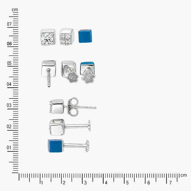 Square Up Silver Stud Earring Set,,hi-res image number null