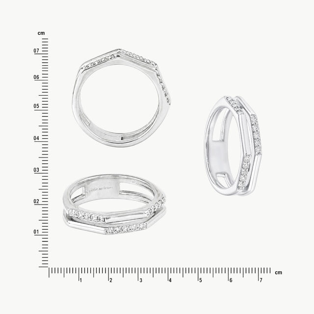Double Track Silver Finger Ring,,hi-res image number null