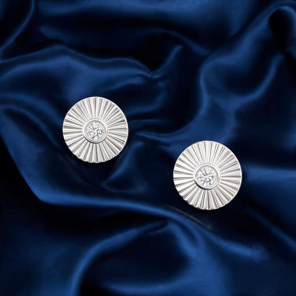 Ray Of Spark Silver Stud Earrings,,hi-res image number null