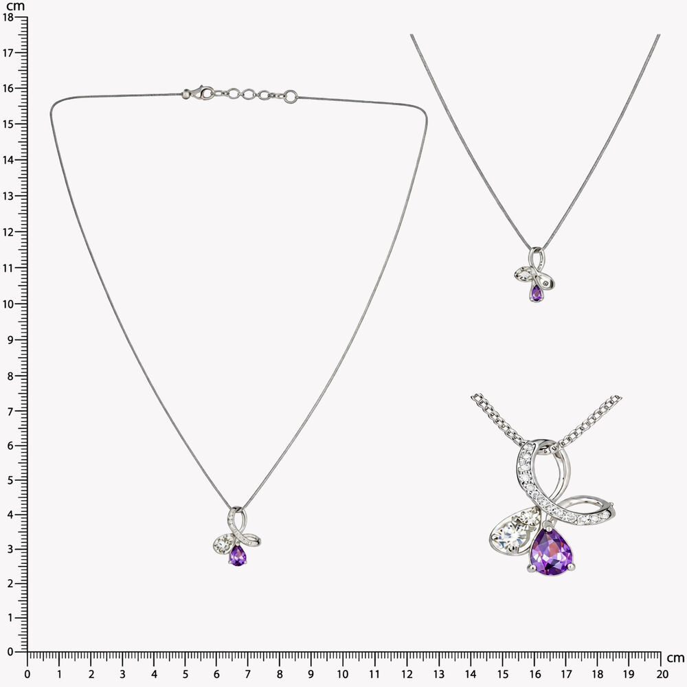 Looped In Purple Silver Pendant With Chain,,hi-res image number null