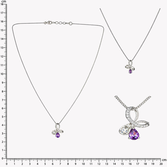 Looped In Purple Silver Pendant With Chain,,hi-res image number null