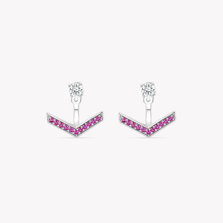 Pink Direction Silver Stud Earrings