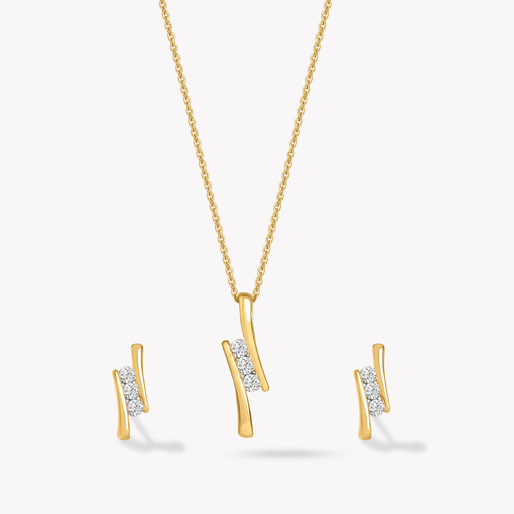 Bend The Rules pendent and Earrings Set with Chain,,hi-res image number null