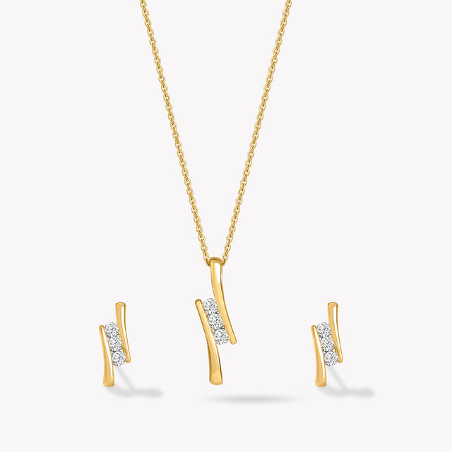 Bend The Rules pendent and Earrings Set with Chain,,hi-res image number null