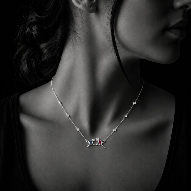 Tweet Together Silver Necklace,,hi-res image number null