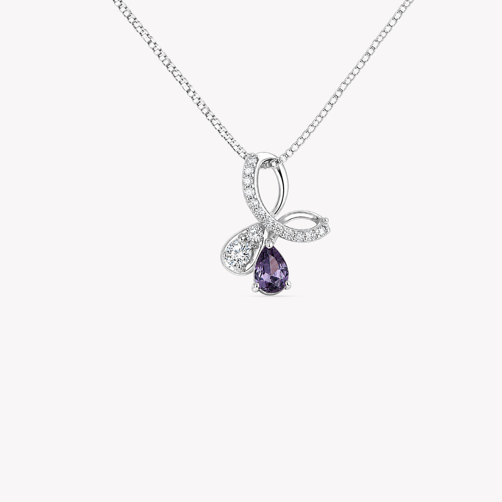 Looped In Purple Silver Pendant With Chain,,hi-res image number null