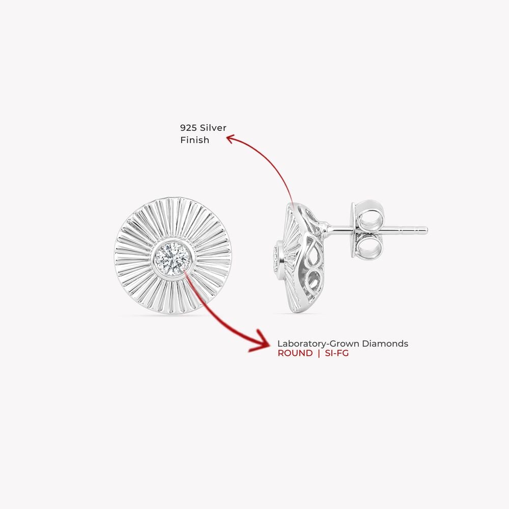 Ray Of Spark Silver Stud Earrings,,hi-res image number null
