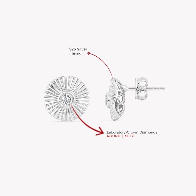 Ray Of Spark Silver Stud Earrings,,hi-res image number null