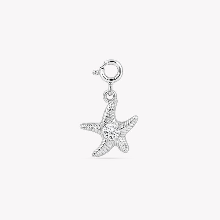 Caught A Starfish Silver Charm