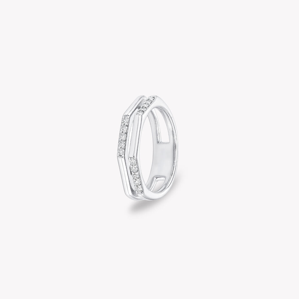 Double Track Silver Finger Ring,,hi-res image number null