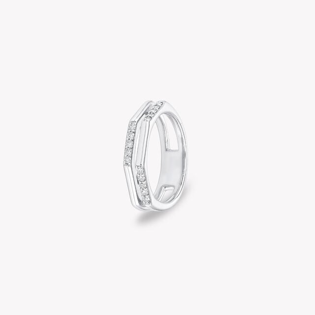 Double Track Silver Finger Ring,,hi-res image number null