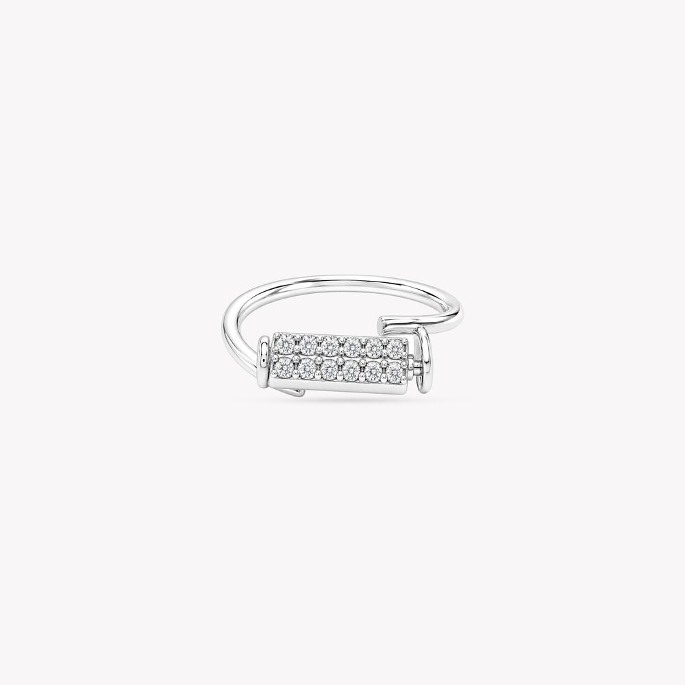 Pin Code Green Silver Finger Ring,,hi-res image number null