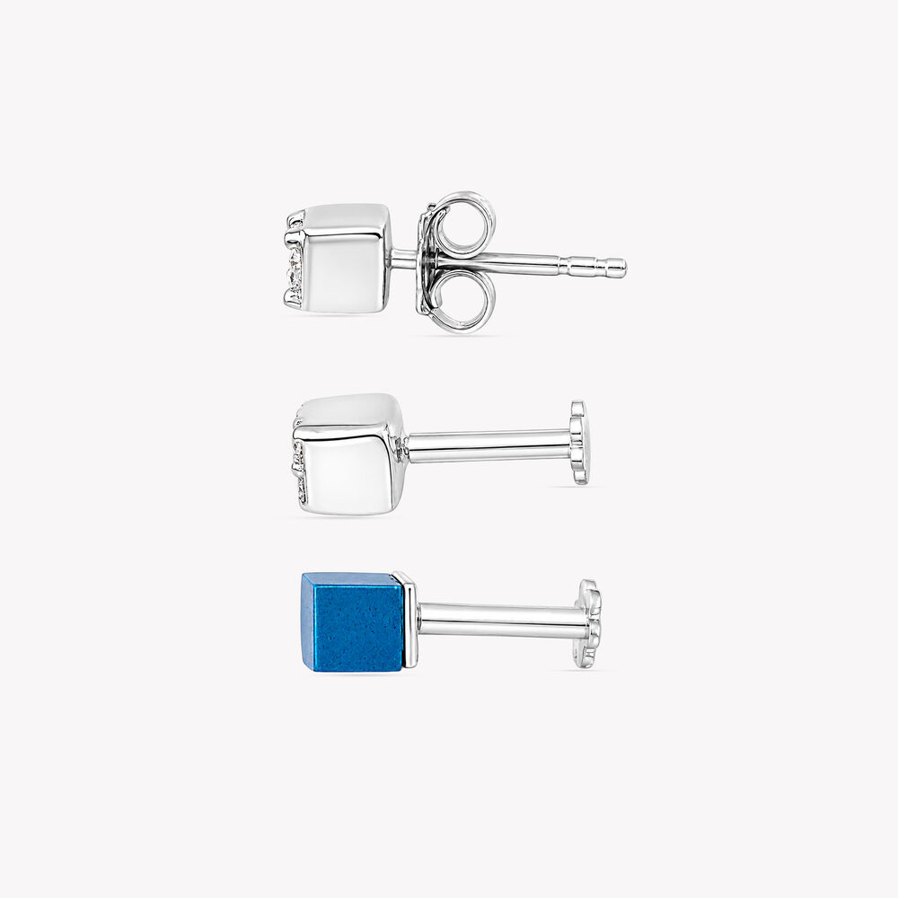 Square Up Silver Stud Earring Set,,hi-res image number null