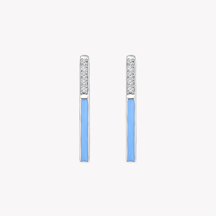 Point Of Blue Silver Hoop Earrings