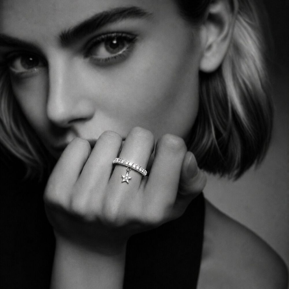 Drop A Star Finger Silver Ring,,hi-res image number null