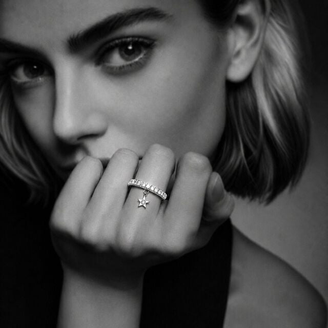 Drop A Star Finger Silver Ring,,hi-res image number null