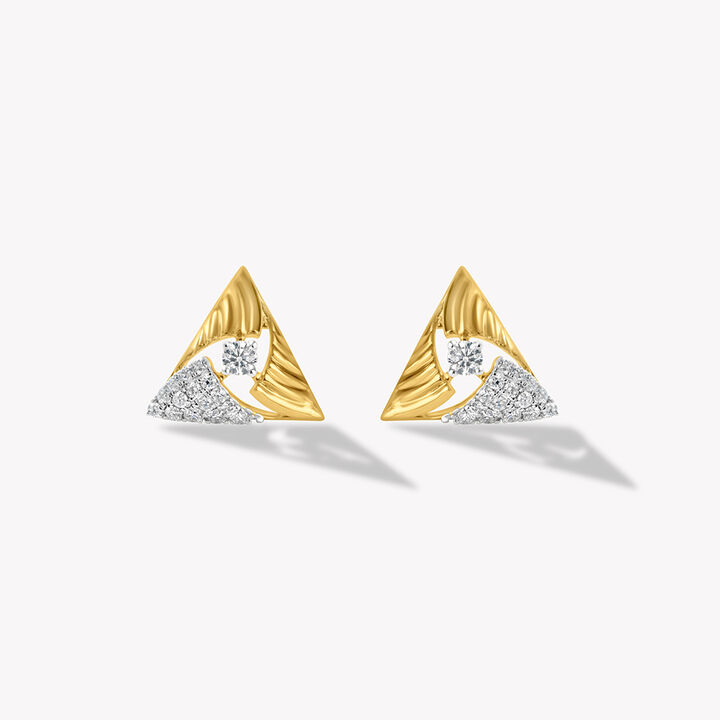 Tilted Triangle Stud Earrings