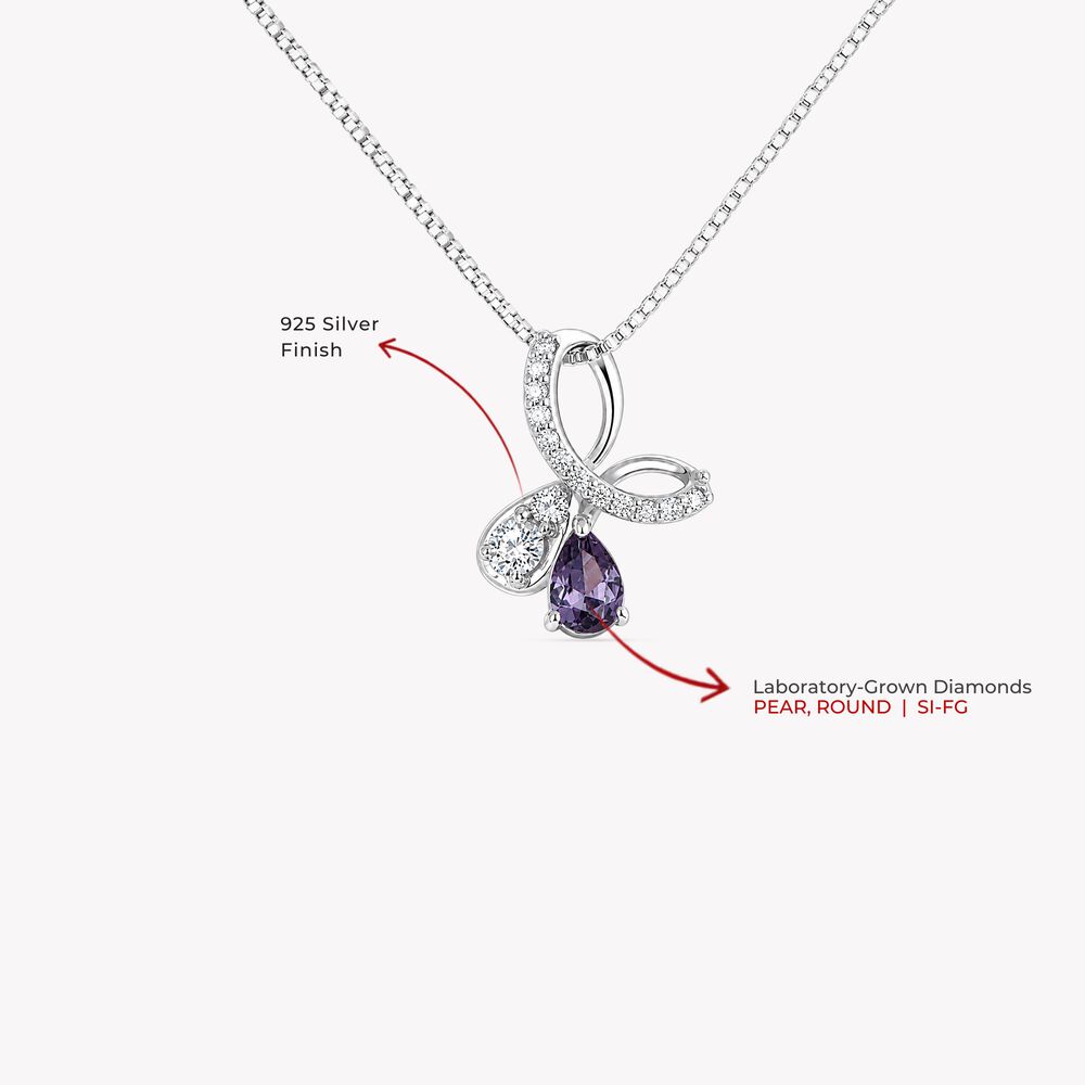 Looped In Purple Silver Pendant With Chain,,hi-res image number null