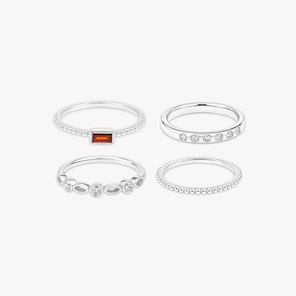 Stack It Your Way Silver Finger Rings,,hi-res image number null
