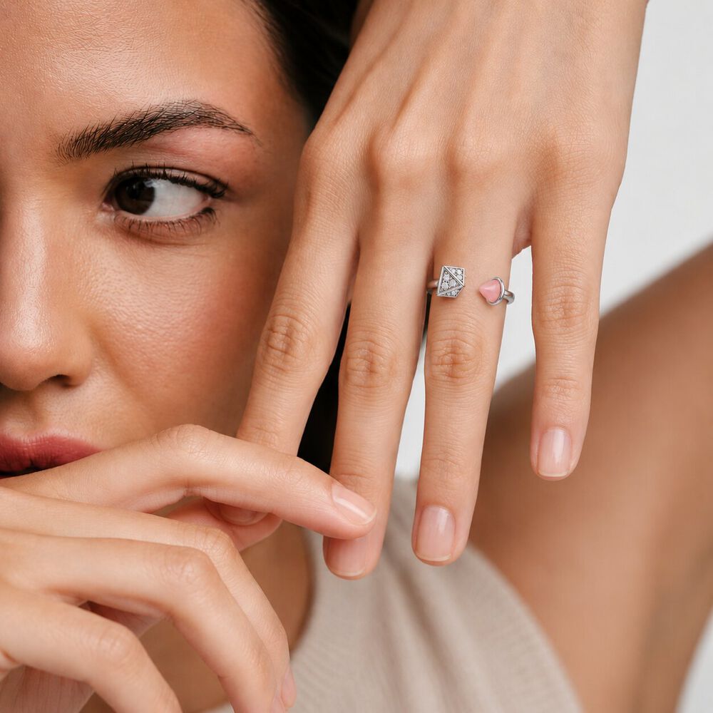 Split The Difference Silver Finger Ring,,hi-res image number null