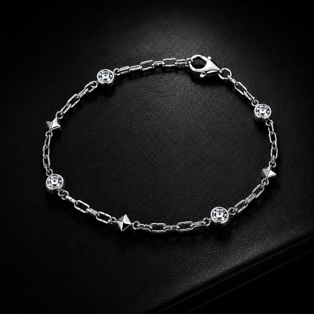 Linked And Lit Silver Bracelet,,hi-res image number null