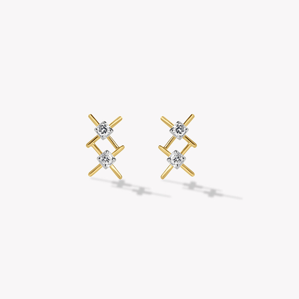 Criss Cross Stud Earrings,,hi-res image number null