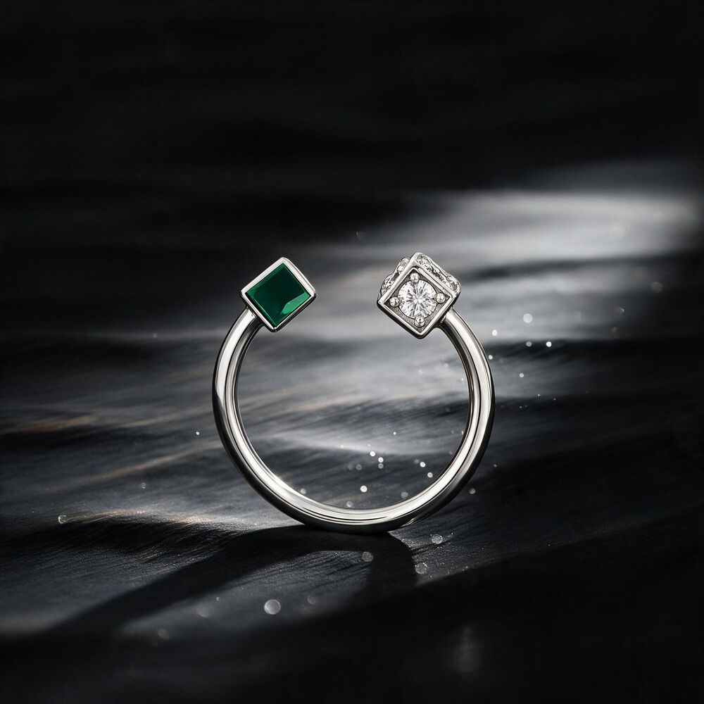 Cube To Cube Silver Finger Ring,,hi-res image number null