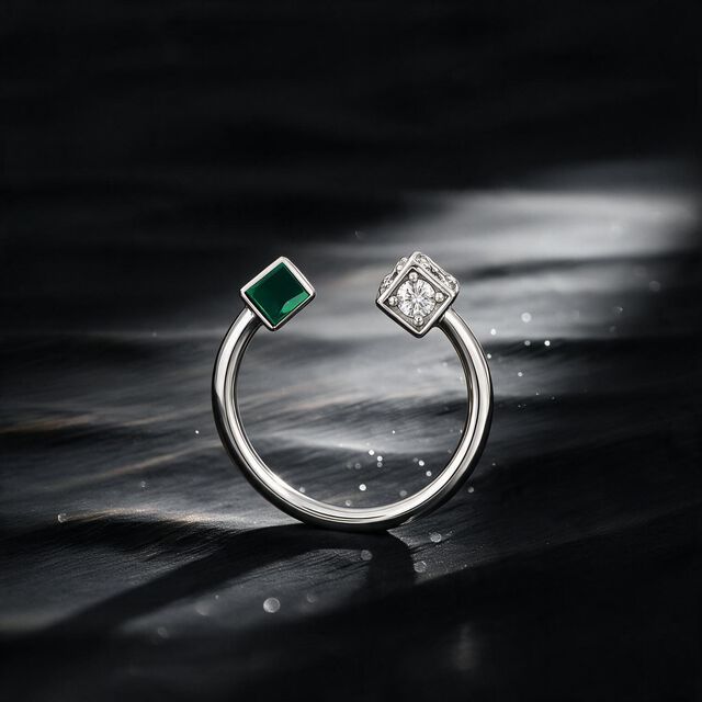 Cube To Cube Silver Finger Ring,,hi-res image number null
