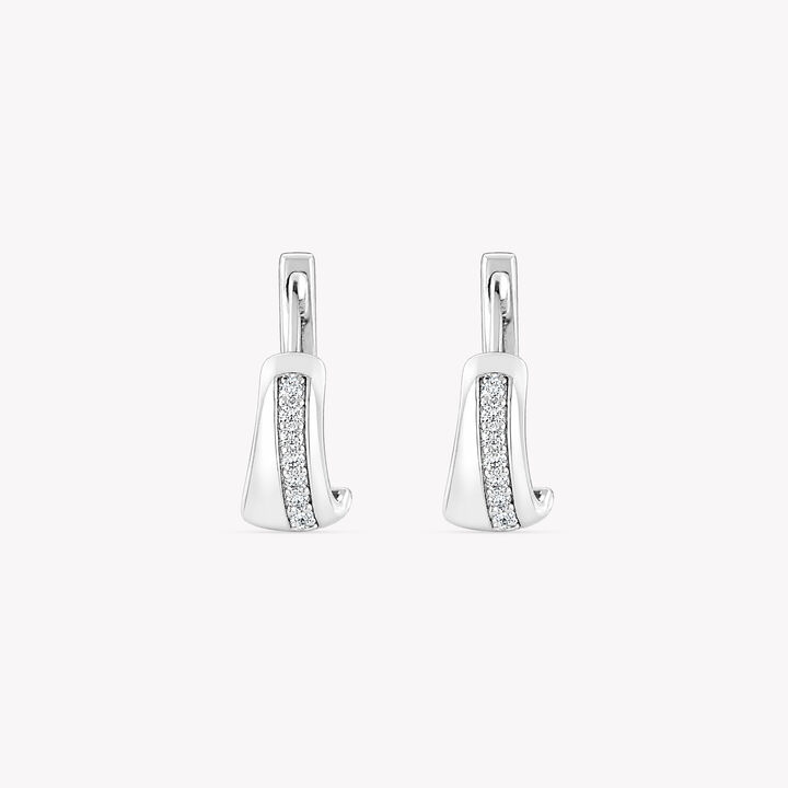 Cut The Curve Hoop Silver Earrings