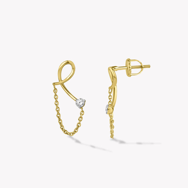 Hooked And Flowing Drop Earrings,,hi-res image number null