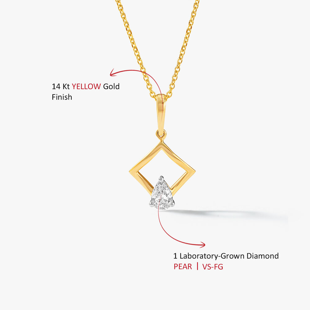 Pear on Point Pendant With Chain,,hi-res image number null