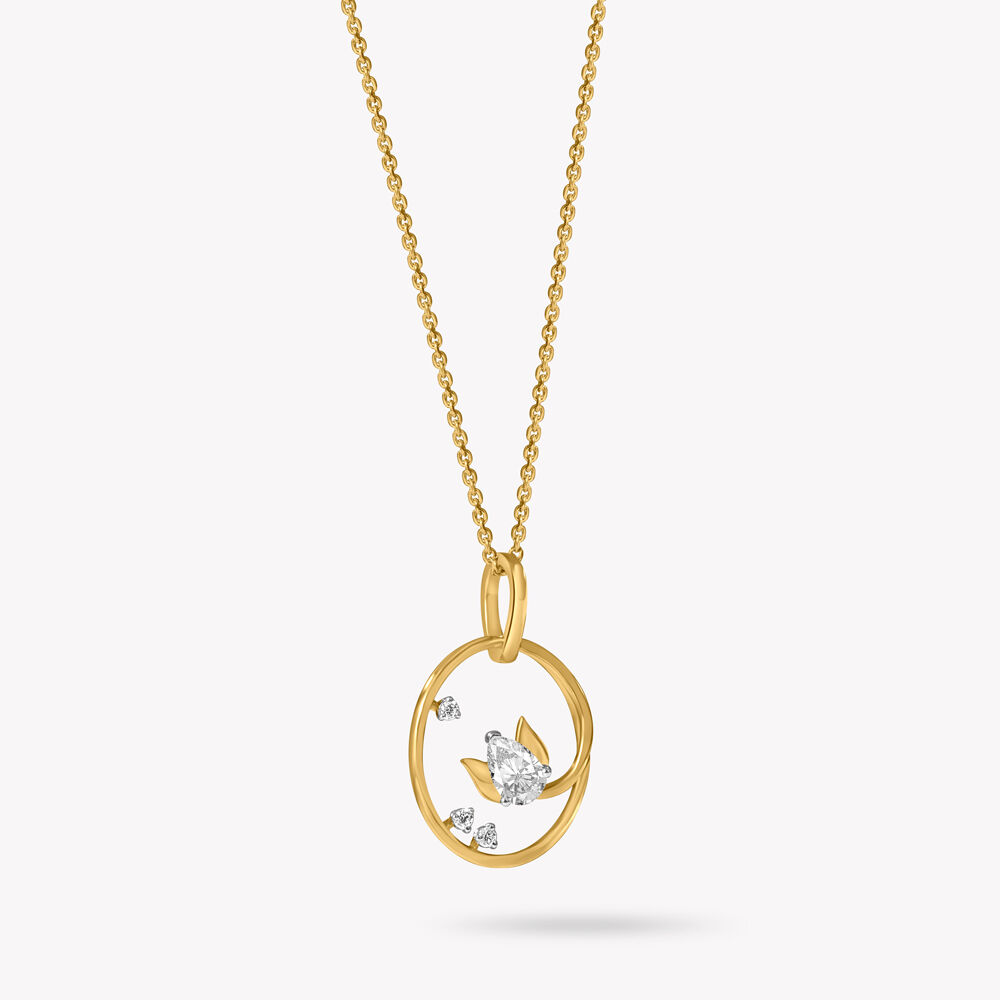 Floral Aura Pendant With Chain,,hi-res image number null