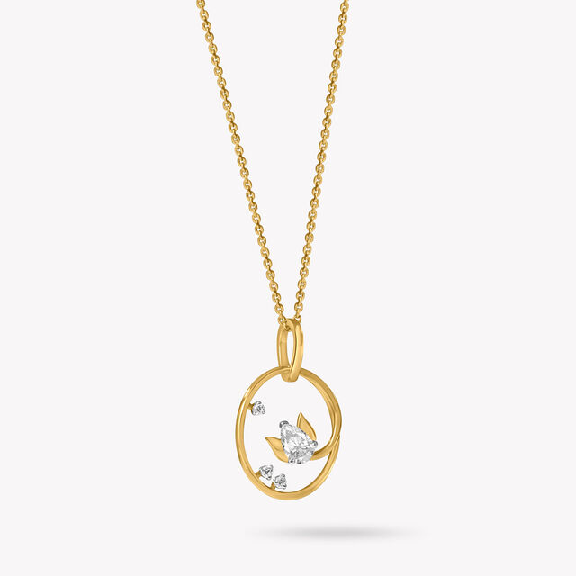 Floral Aura Pendant With Chain,,hi-res image number null