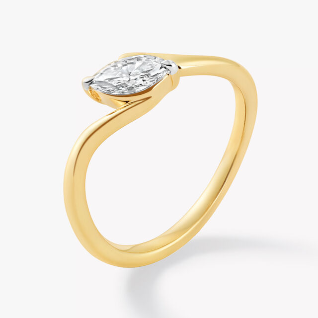 Marqelle Curve Solitaire Ring,,hi-res image number null