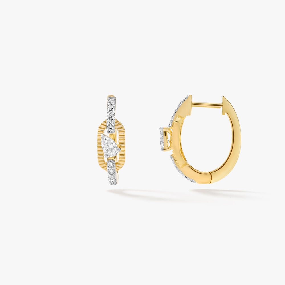 Tilted Pear Hoop,,hi-res image number null