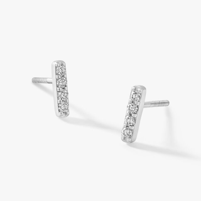 Straight Face Stud Earrings,,hi-res image number null
