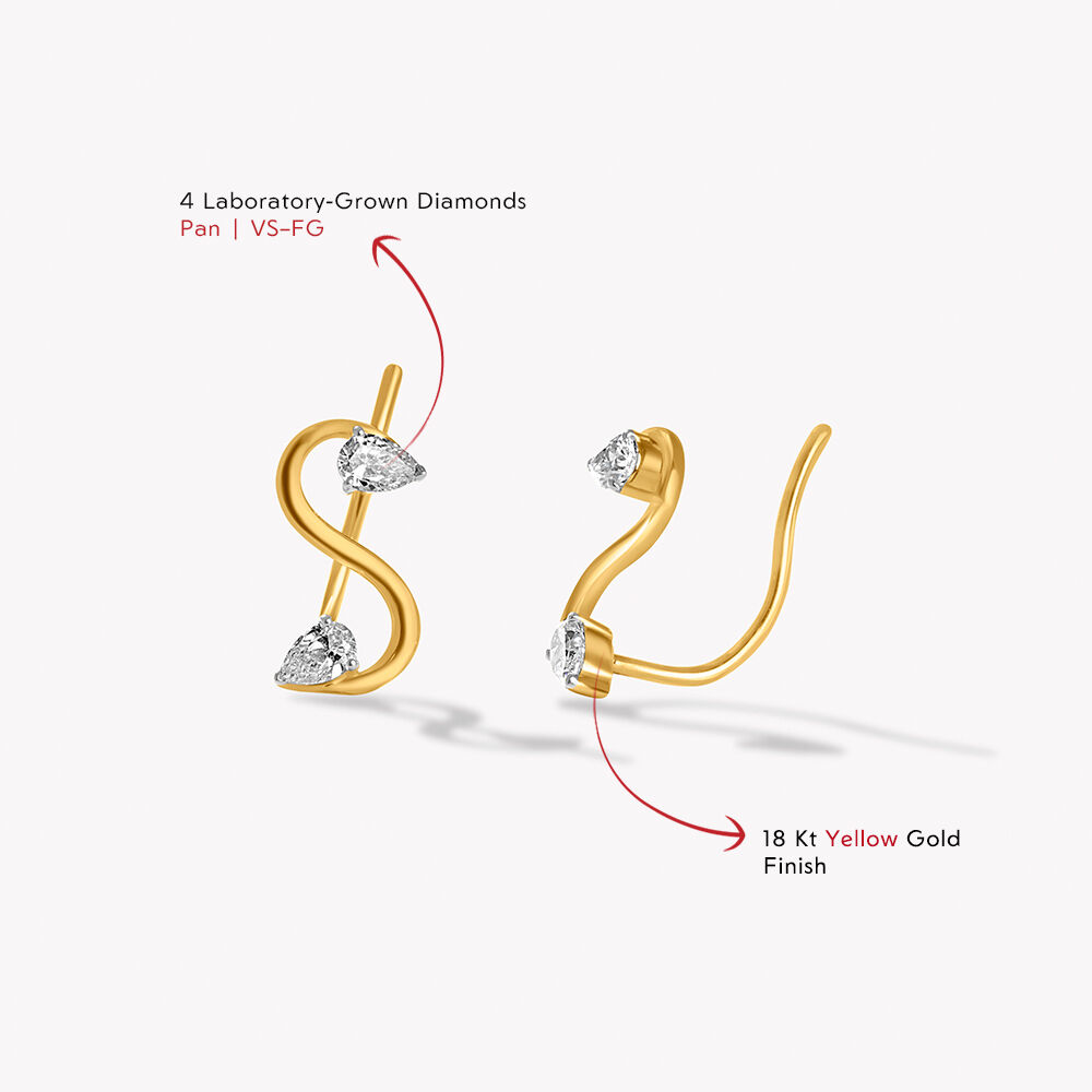 S Curve Takeover Ear Climber,,hi-res image number null