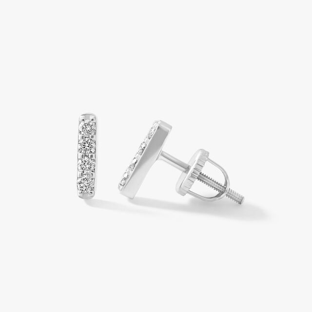 Straight Face Stud Earrings,,hi-res image number null