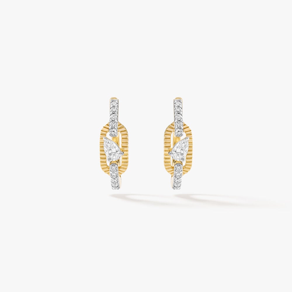 Tilted Pear Hoop,,hi-res image number null