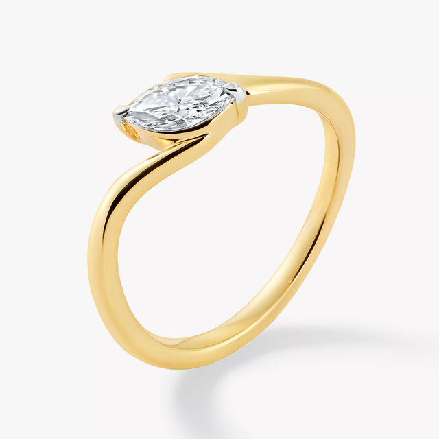 Marqelle Curve Solitaire Ring,,hi-res image number null