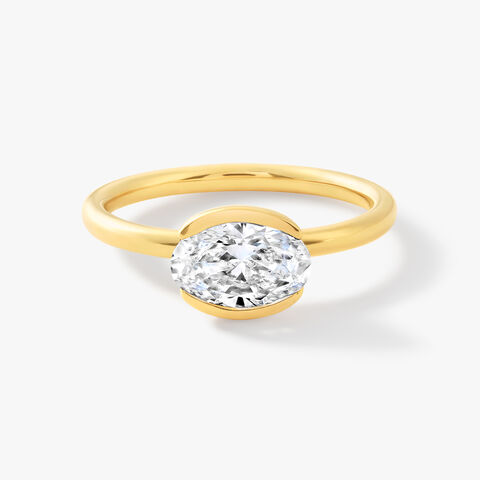 Elysia Oval Half Bezel Ring