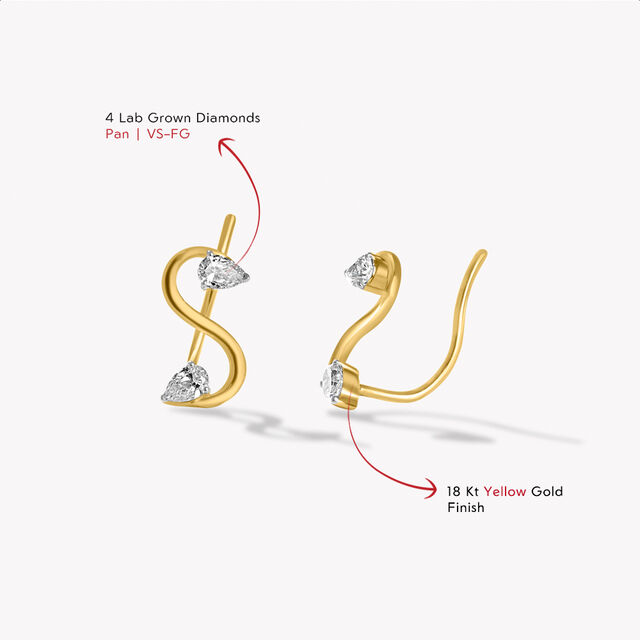 S Curve Takeover Ear Climber,,hi-res image number null