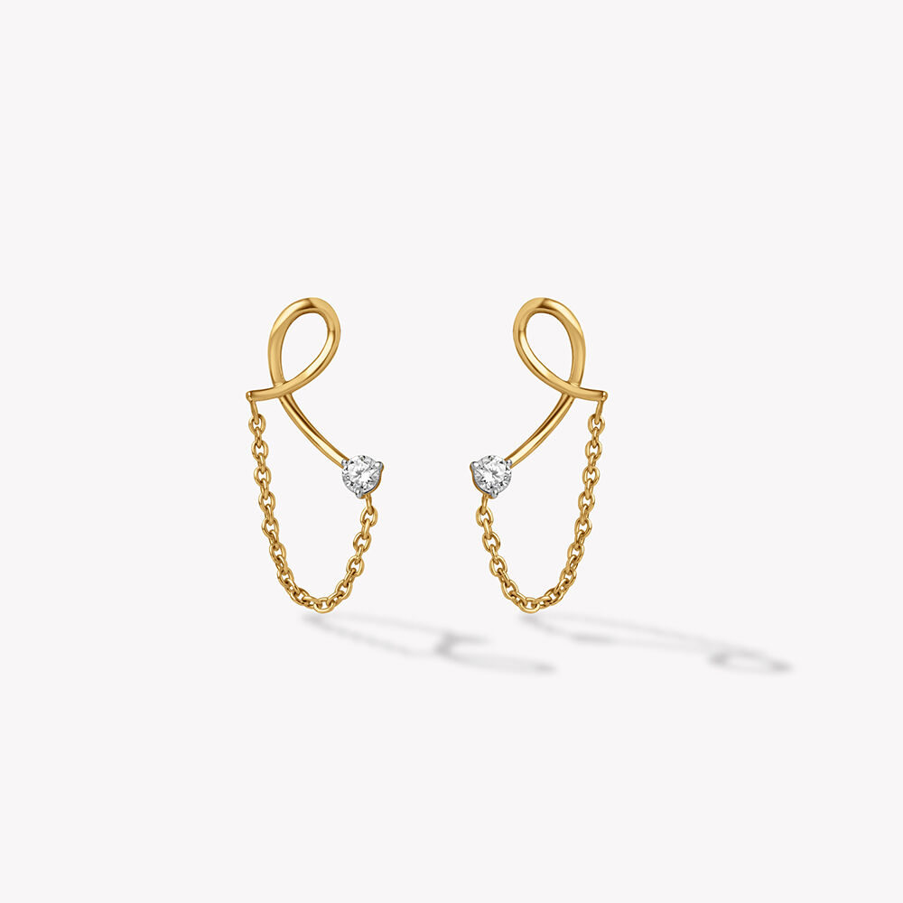 Hooked And Flowing Drop Earrings,,hi-res image number null