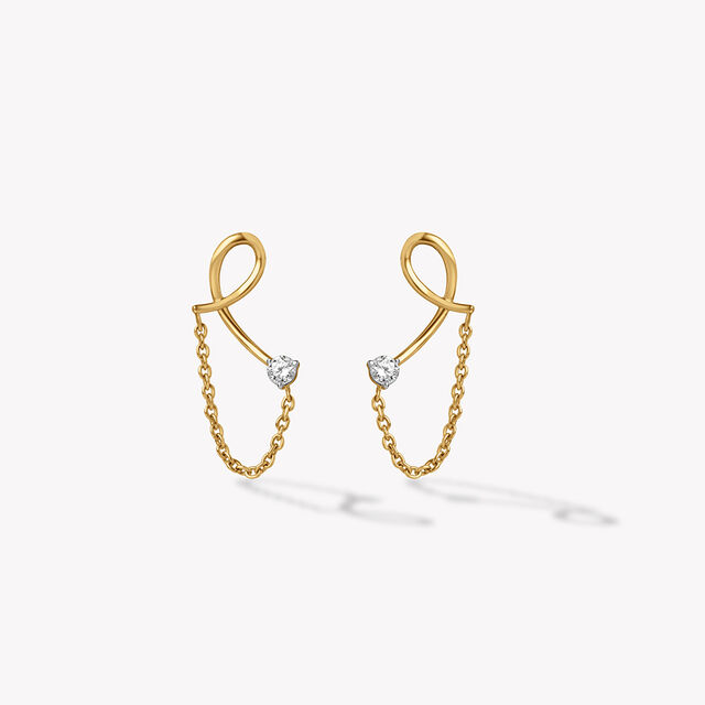 Hooked And Flowing Drop Earrings,,hi-res image number null