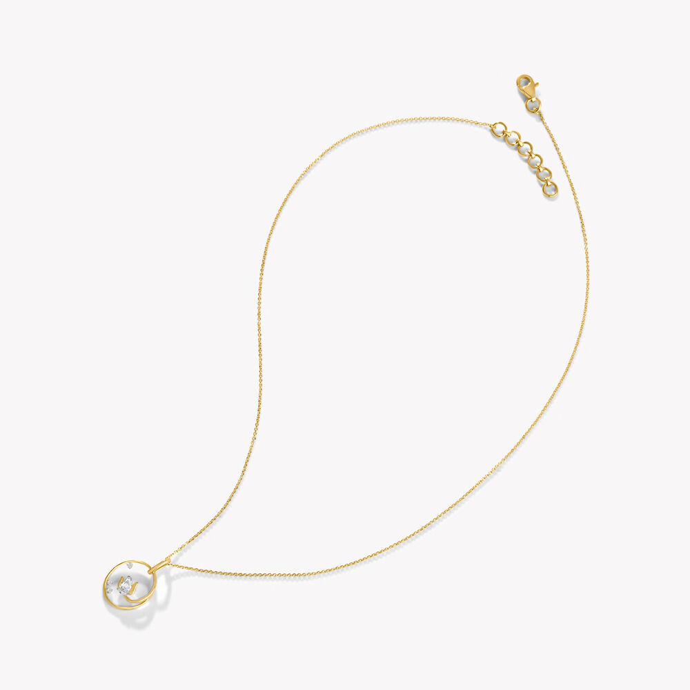 Floral Aura Pendant With Chain,,hi-res image number null