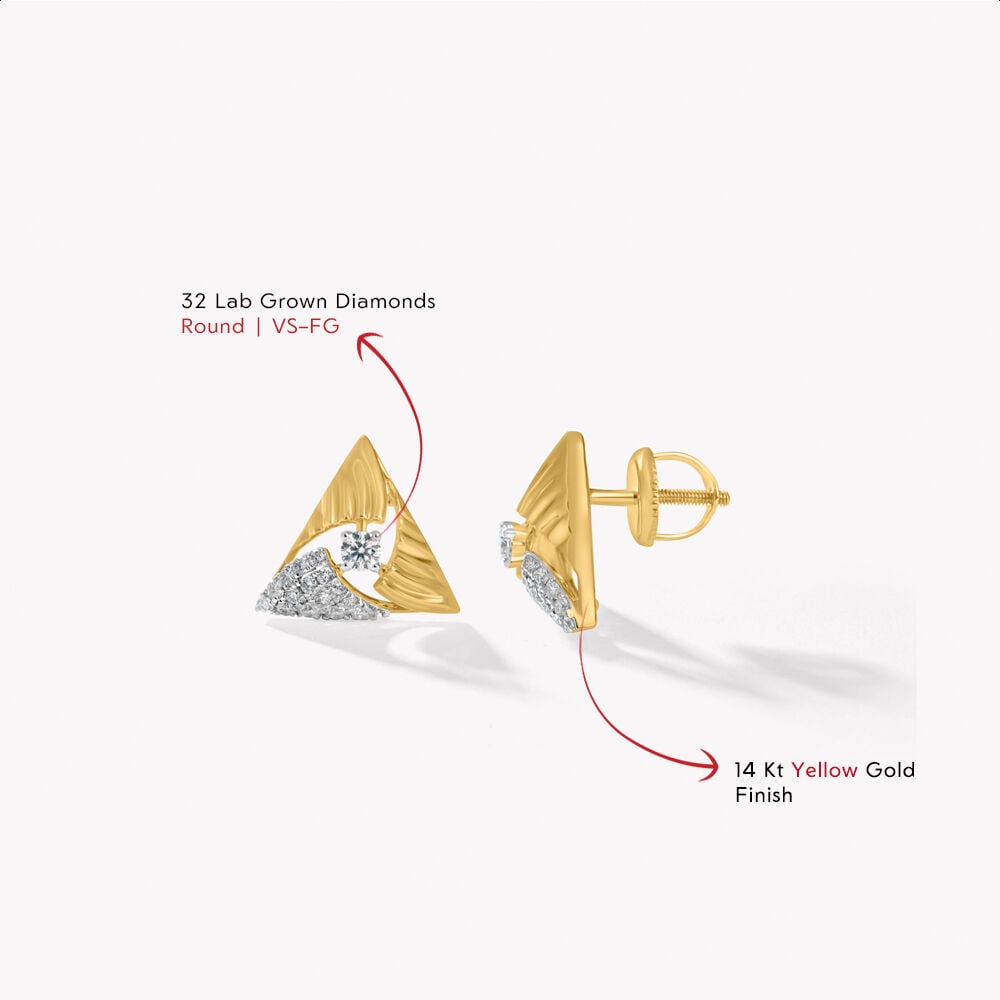 Tilted Triangle Stud Earrings,,hi-res image number null