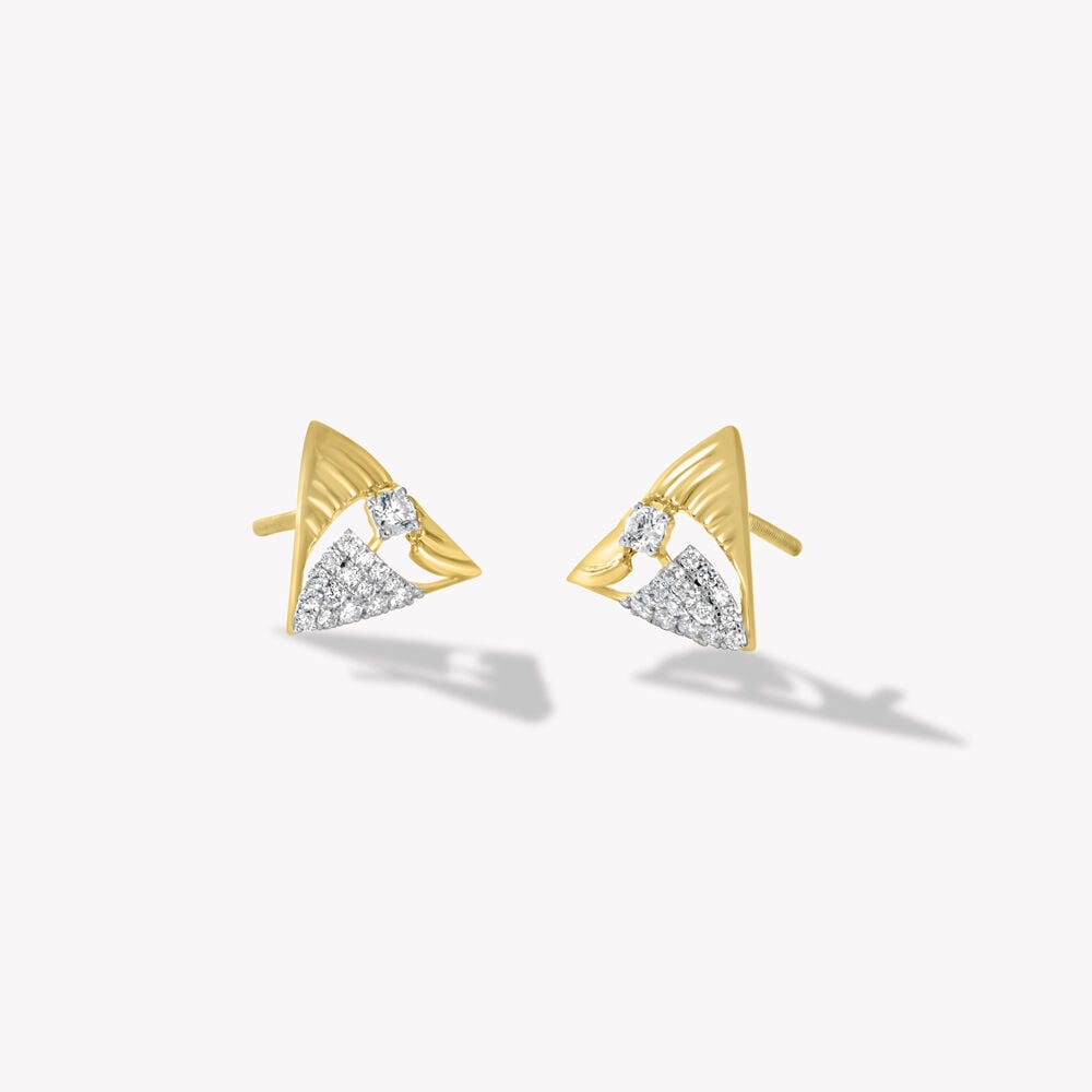Tilted Triangle Stud Earrings,,hi-res image number null