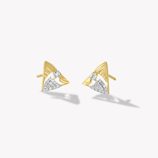 Tilted Triangle Stud Earrings,,hi-res image number null
