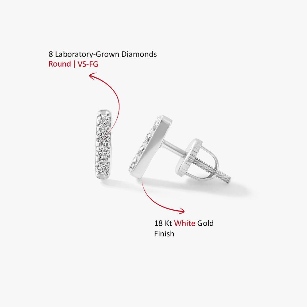 Straight Face Stud Earrings,,hi-res image number null